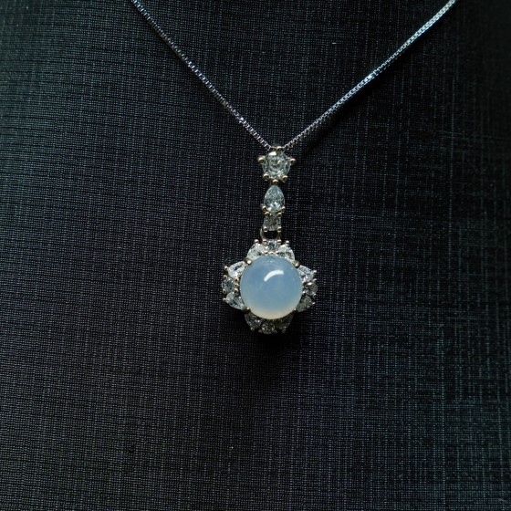 冰境之心 · 冰川蓝翡翠吊坠