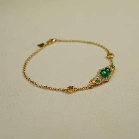 翡翠葫芦细链手链（可调节）