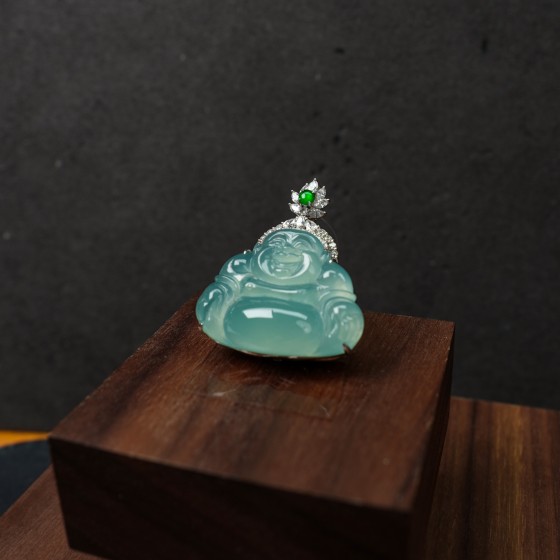 天空之镜 · 冰种佛公吊坠